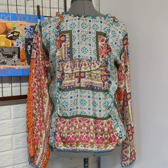 Johnny Was Silk Blouse XS - Picture 4 of 5